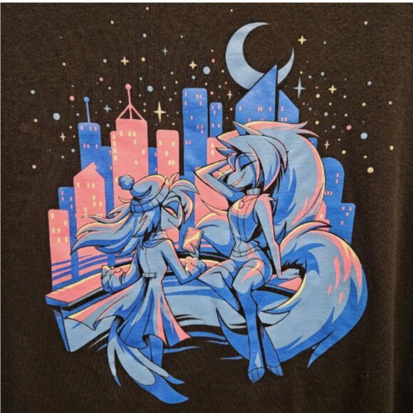 Helluva Boss Loona & Octavia Night Out Long Sleeve Shirt 2XL Rare Variant Vivzio - Picture 4 of 9